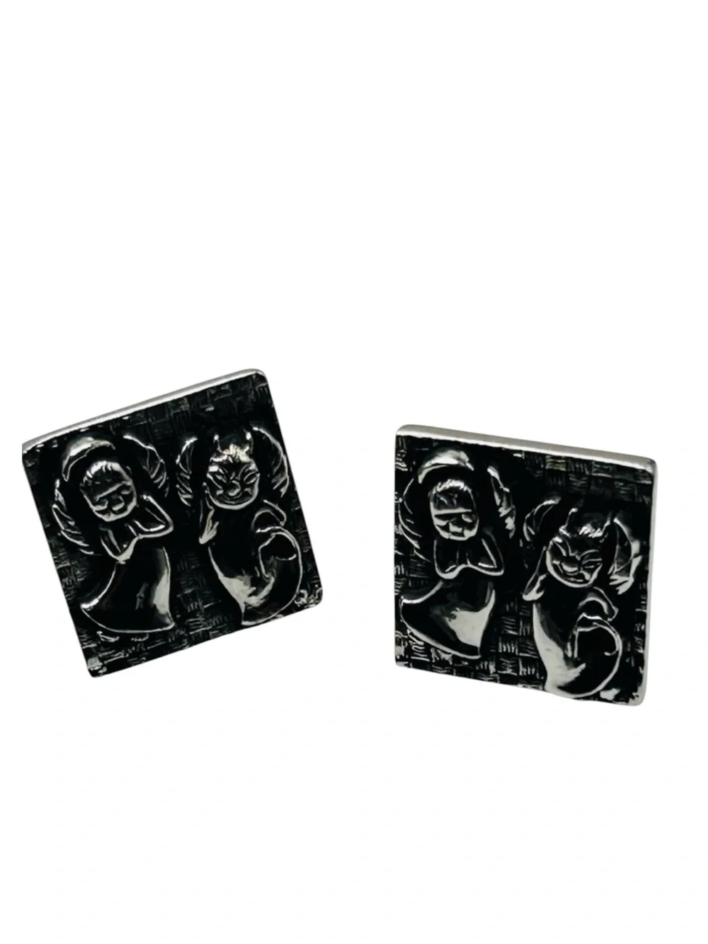 Vintage Angel Devil Large Cuff Links